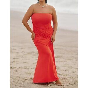 The Gabbie Strapless Ruched Tube Dress by Celandine XL